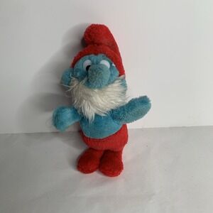 Papa Smurf Plush Toy Vintage 1981 Smurfs 7" Wallace Berrie Stuffed Animal